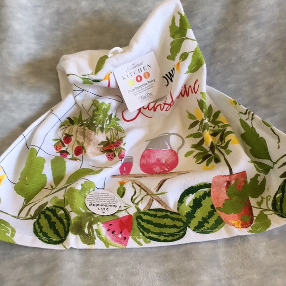 Grow Your Own Sunshine Watermelon Garden Kitchen Towel Cotton NWT 16x26” Kay Dee - Picture 15 of 16
